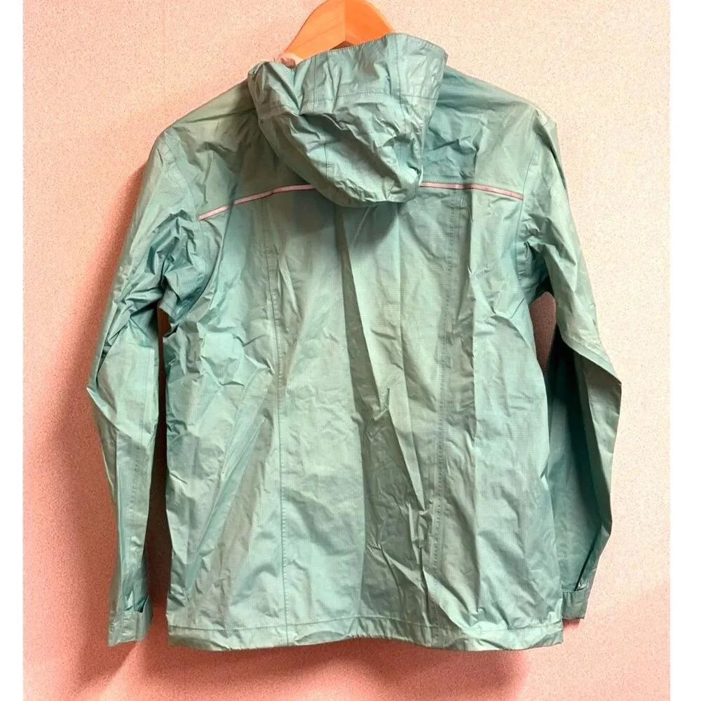 Patagonia Girls XXL 16-18 H2No Rain Jacket Mint Green Hooded Waterproof Shell
